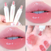 Long-lasting Nude Pink Jelly Lip Gloss - Hydrating High Shine Lip Tint for Flawless Korean Beauty Look - 01